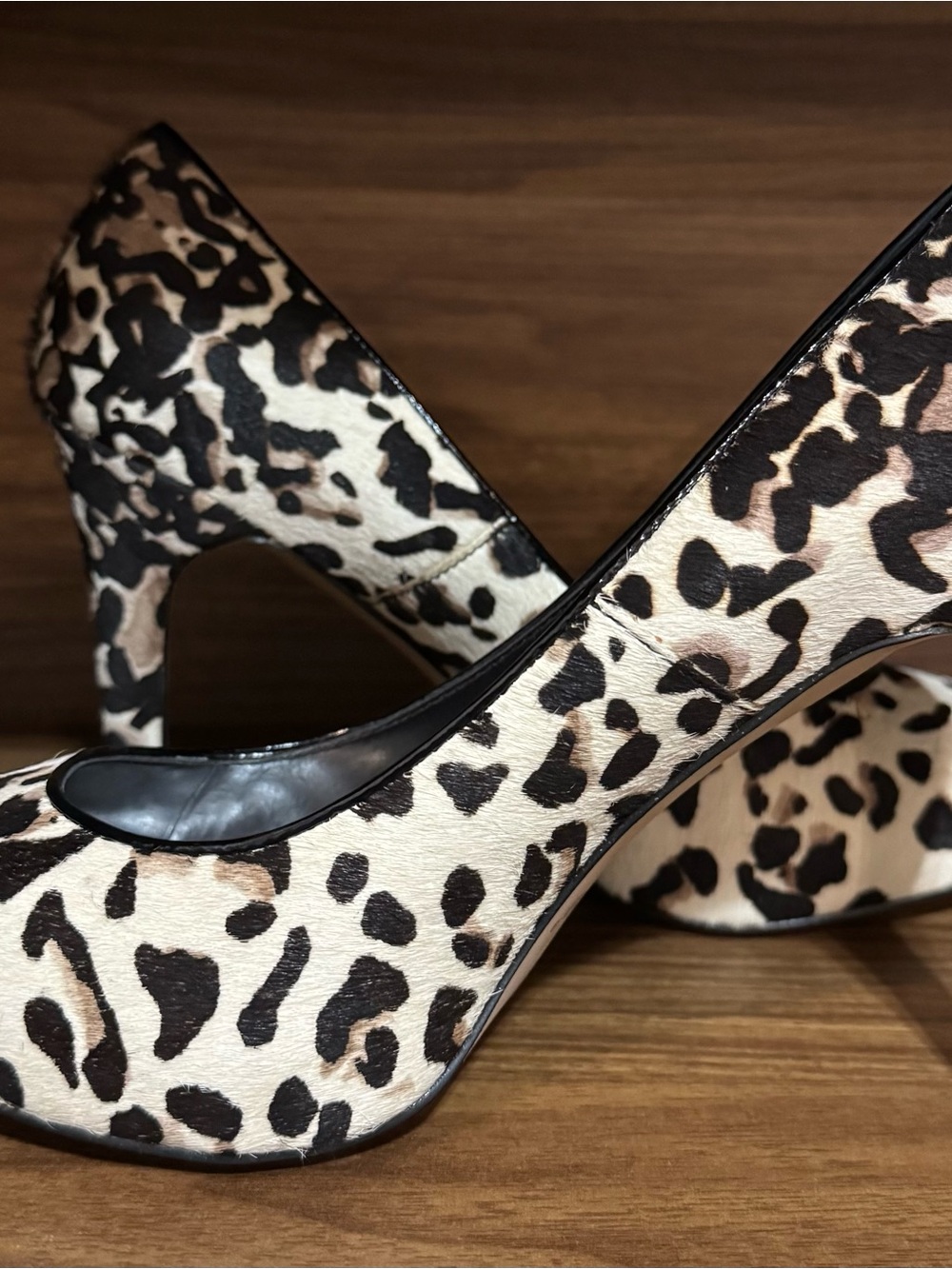White House Black Market leopard Panther heels shoes - Picture 2 of 6